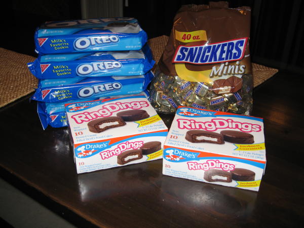 Ring Dings, Oreos and Snickers